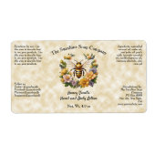 Étiquette Abeille de miel sur Faux Parchment Papier Étiquett (Devant)