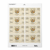 Étiquette Abeille de miel sur Faux Parchment Papier Étiquett (Feuille entière)