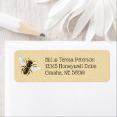 Étiquette Abeille de miel vintage (En situation)