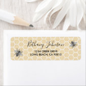 Étiquette Abeille de miel vintage (En situation)