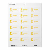 Étiquette Abeille jaune et nid d'abeilles (Feuille entière)