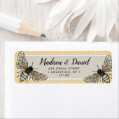 Étiquette Abeille Rustique Élégant Vintage (En situation)