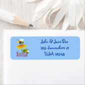 Étiquette Abeille souriante (En situation)