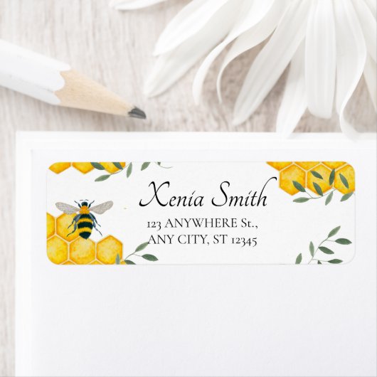 Étiquette Abeille verte Simple esthétique Honeypeb Retour (En situation)