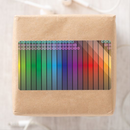 Étiquette Abstrait arc-en-ciel funky (En situation)