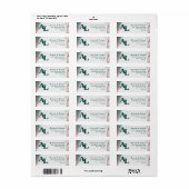 Étiquette Abstrait Emerald Green Monogram Adresse de retour (Feuille entière)