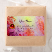 Étiquette ABSTRAIT GOLD SWIRLS, rouge rose violet rubis (En situation)