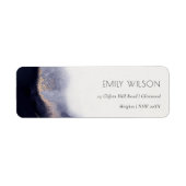 Étiquette Abstrait Marine Black Gold Aquarelle Adresse de la (Devant)