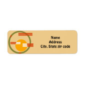 Étiquette Abstrait moderne du milieu du siècle (Devant)