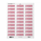 Étiquette abstrait moderne rose simple mariage minimal (Feuille entière)