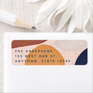 Étiquette Abstrait Peint Shapes Holiday Adresse de retour