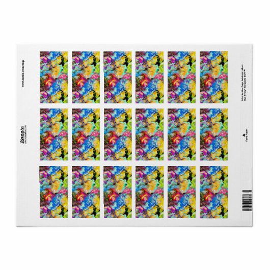 Étiquette Abstrait Rainbow Oyster Shell (Feuille entière)