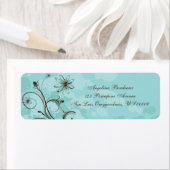 Étiquette Abstrait turquoise et Brown (En situation)