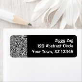 Étiquette Abstrait Zigzag noir et blanc (En situation)