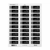 Étiquette Abstrait Zigzag noir et blanc (Feuille entière)