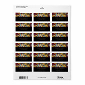 Étiquette Abstraite Fleurs de marguerite jaune Adresse flora (Feuille entière)