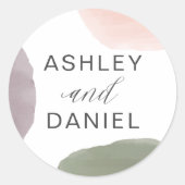 Étiquette Abstraite moderne de cercle de mariage d (Devant)