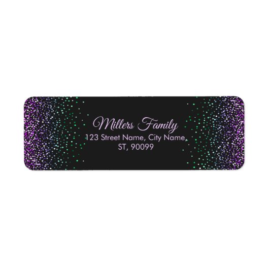 Étiquette Accent de Parties scintillant couleur noire (Devant)