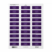 Étiquette Accent rustique de mariage avec œillet violet élég (Feuille entière)