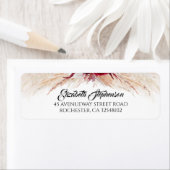 Étiquette Accents Pampas Grass et Rouge Bourgogne (En situation)