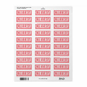 Étiquette Accueil Art Déco Rose (Feuille entière)