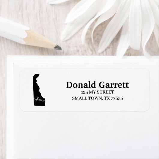 Étiquette Accueil État Outline Heart Delaware Adresse (En situation)