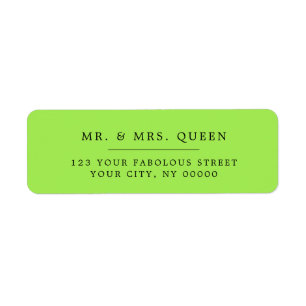Étiquette Acid Green Elegant Classic Simple Adresse de retou