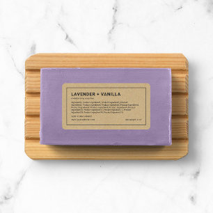 Étiquette Add Brand Thin Gray Border Kraft Ingredients Label