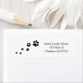 Étiquette Address Labels Cat Dog Paws Black (En situation)