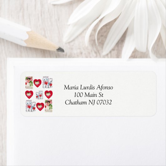 Étiquette Address Labels Cats (En situation)