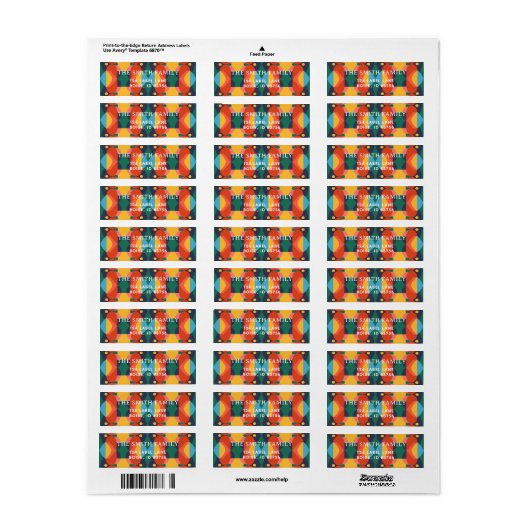 Étiquette Address labels colorful geometric seamless pattern (Feuille entière)
