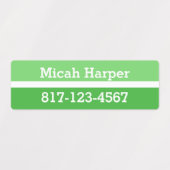 Étiquette adhésif vert bloc de couleur vert Rectan (Design 2)