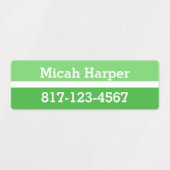 Étiquette adhésif vert bloc de couleur vert Rectan (Design 1)