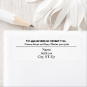 Étiquette Adopter Spay Neuter Surpopulation d'animaux (En situation)