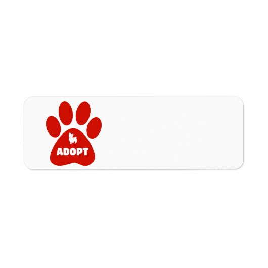 Étiquette Adopter un symbole de patte pour animal de compagn (Devant)