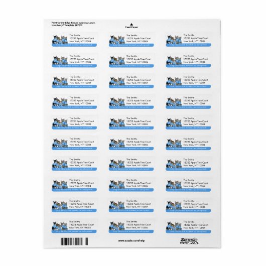 Étiquette Adoptez le garde-robe chats Off-Leash Art™ Blue Ta (Feuille entière)