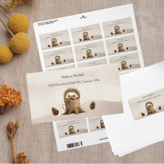 Étiquette Adorable Bébé mignon Baby shower de hérisson