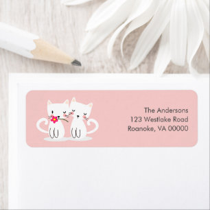 Étiquette Adorable Chats Valentines Jour Personnalisé