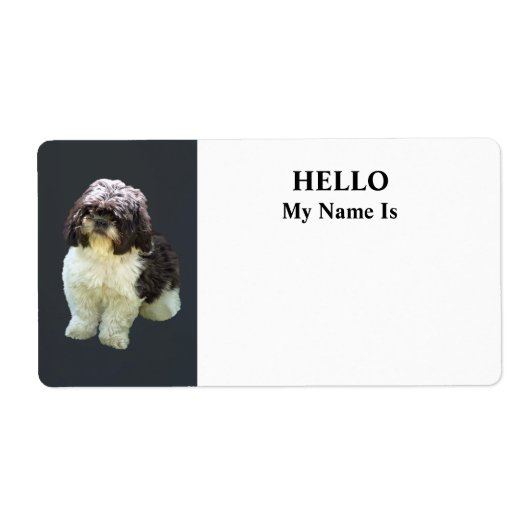 Étiquette Adorable chiot Shih Tzu (Devant)