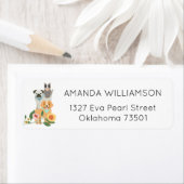 Étiquette Adorable Floral Chien & Chat Services de soins pou (En situation)