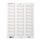Étiquette Adorable Lamb Boho Peach Lavender Design floral - (Feuille entière)