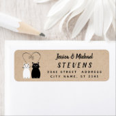 Étiquette adorable mignon et drôle chats de dessin animé en  (En situation)