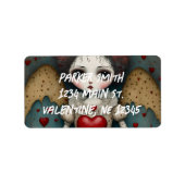 Étiquette Adorable poupée gothique de Saint-Valentin (Devant)