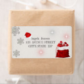 Étiquette Adorable Presenta, Glitterie, Chapeau de Père Noël (En situation)