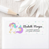 Étiquette Adorable Rainbow Unicorn, étoiles (En situation)