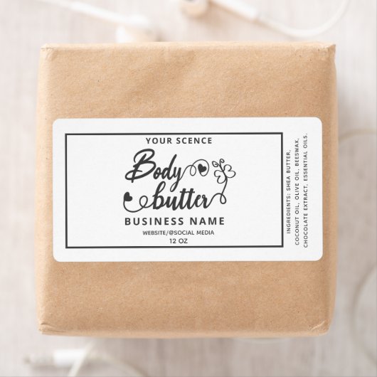 Étiquette Adorable simple script beurre corps papillon (En situation)