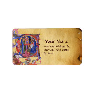 ÉTIQUETTE ADORATION DE PARCHEMIN DE NOËL DE NATIVITÉ DE MA