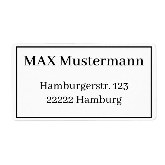 Étiquette Adressaufkleber Vorage (Devant)