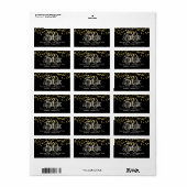Étiquette Adresse 50e anniversaire Gold Foil Confetti (Feuille entière)