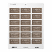 Étiquette Adresse à défilement décorative en bois rustique (Feuille entière)